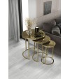 3'lü & Bohem Sehpa & Zigon Sehpa & Orta Sehpa & Modern Sehpa Takımı & Gold Ayak Bronz Ayna
