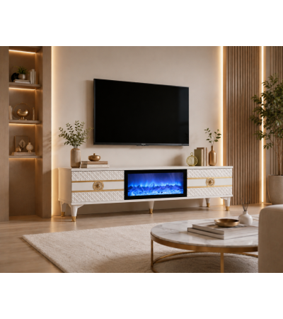 160 cm Modern Şömineli TV Ünitesi 160 cm Modern Şömineli TV Ünitesi