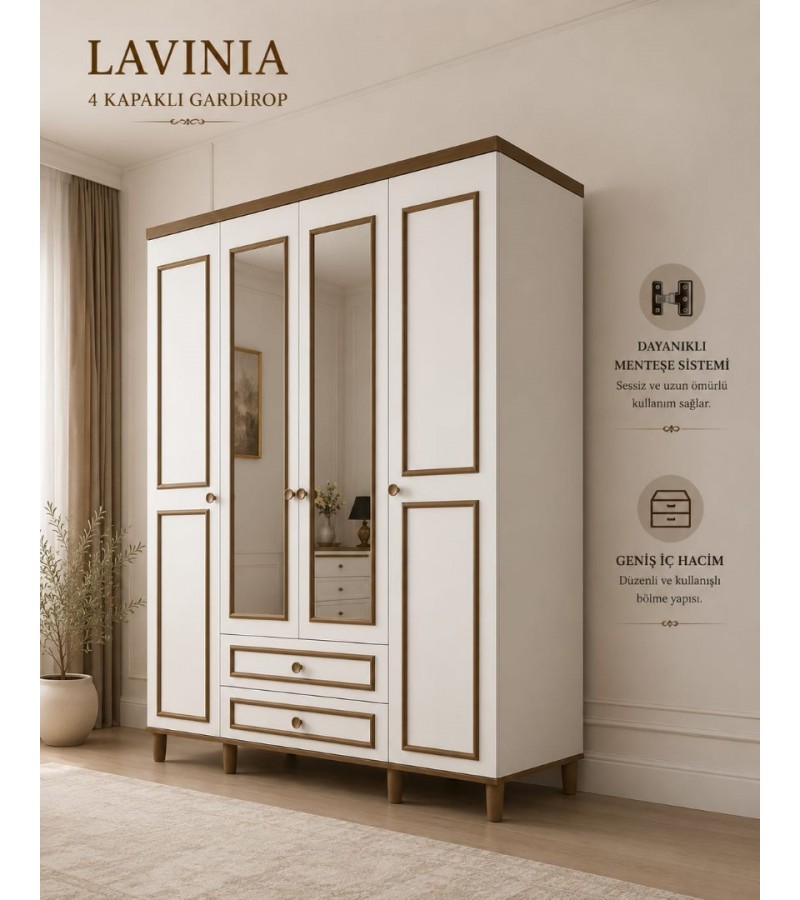 Lavinia 4 Kapaklı Gardırop