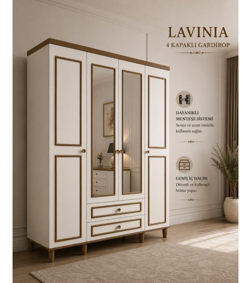 Lavinia 4 Kapaklı Gardırop