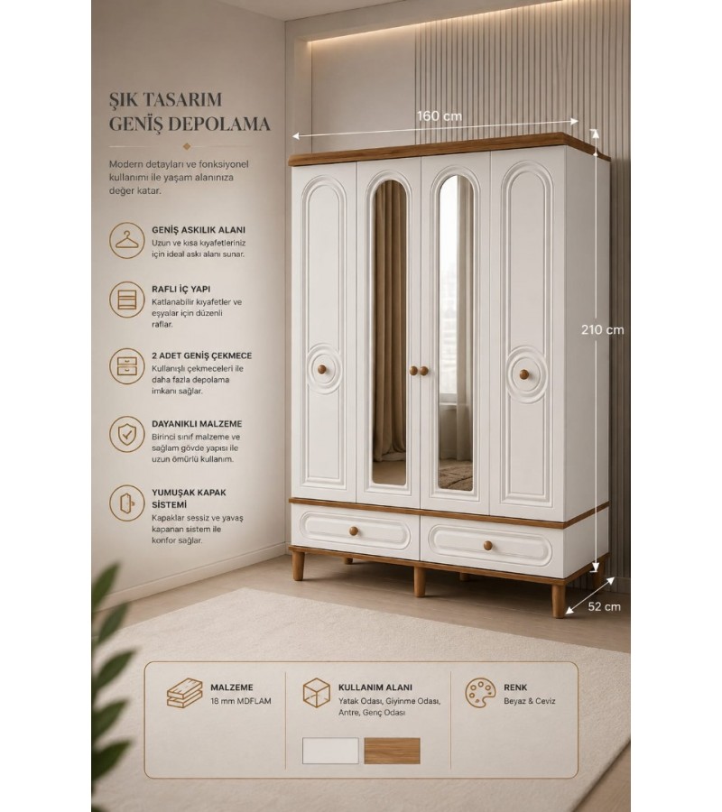 Venera 4 Kapaklı Gardırop