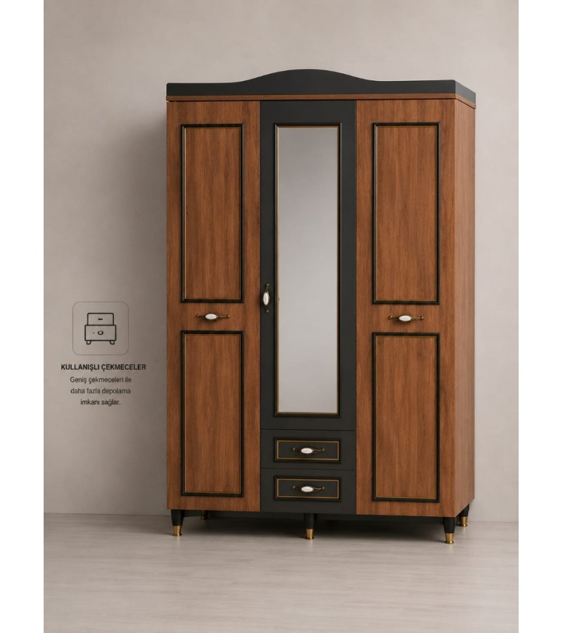 Modern 3 Kapaklı Gardırop