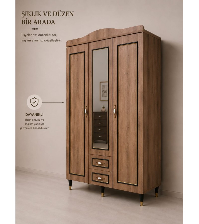 Vera 3 Kapılı Aynalı Gardırop