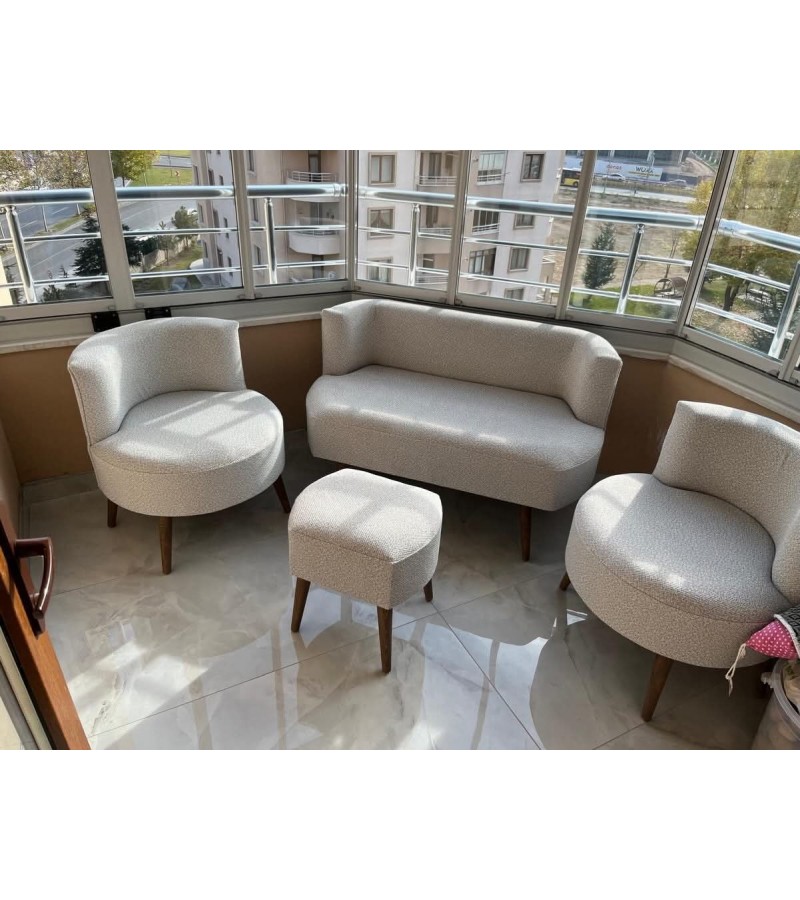 Dekoratif Puflu Oturma Grubu modern puflu oturma grubu