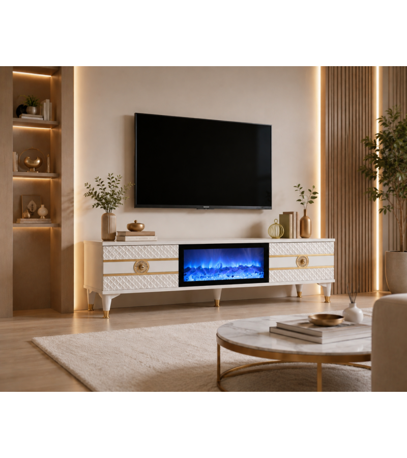 Modern Şömineli TV Ünitesi