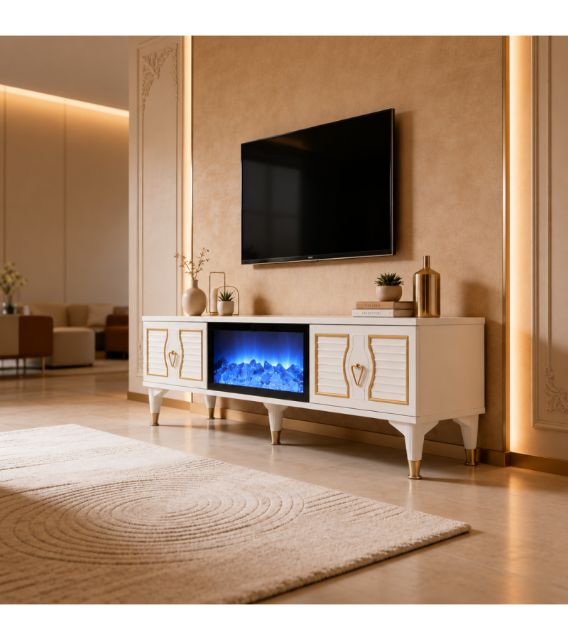 Modern Şömineli TV Ünitesi