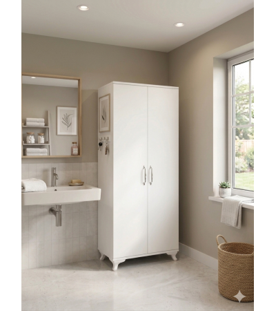 Beyaz banyo dolabı