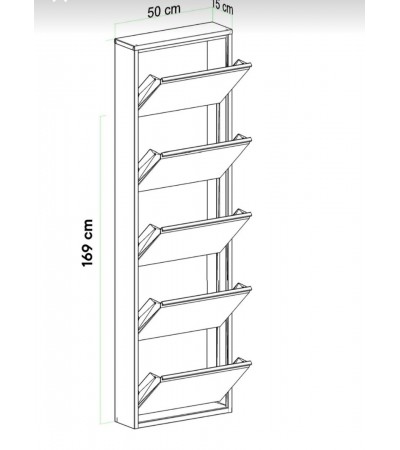 Modern 5 Kapaklı Çok Amaçlı Ayakkabılık Dolabı