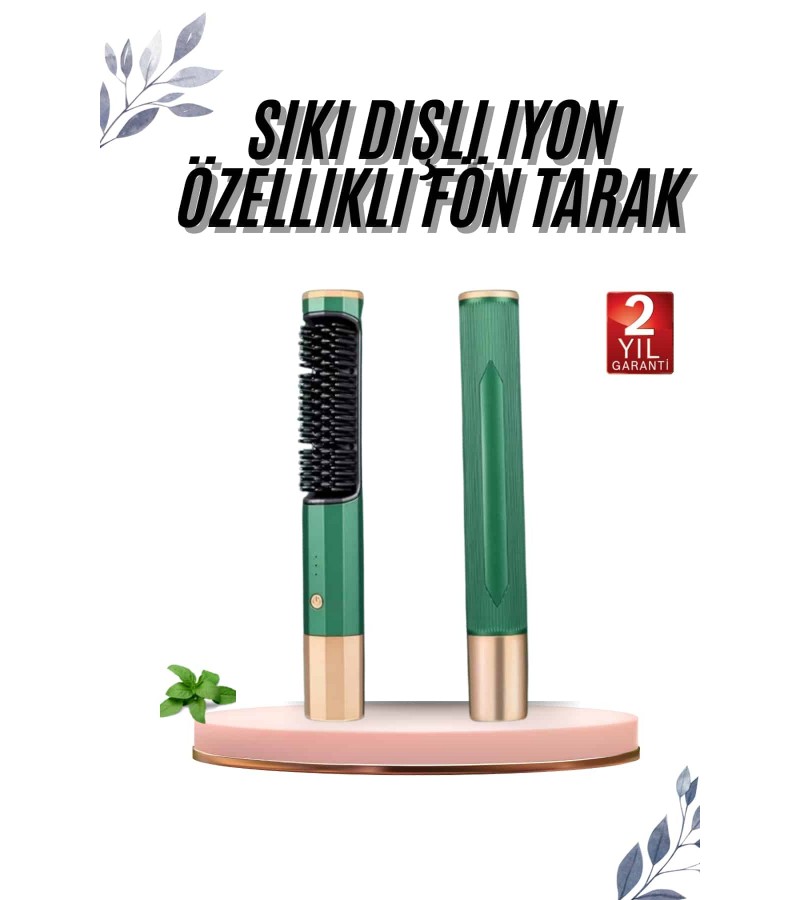 Üflemeli Saç Düzleştirici Fön Tarak Yüksek Isı Ayarlı İyon Özellikli