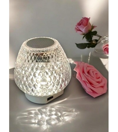 G5 Kristal Şarjlı Masa Lambası - 7 Renk Gece Lambası ve Bluetooth Hoparlör