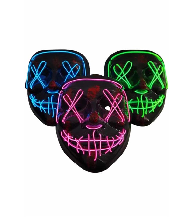 Işıklı Led Maske Parti Eğlence Maskesi Hallowen Neon Maske