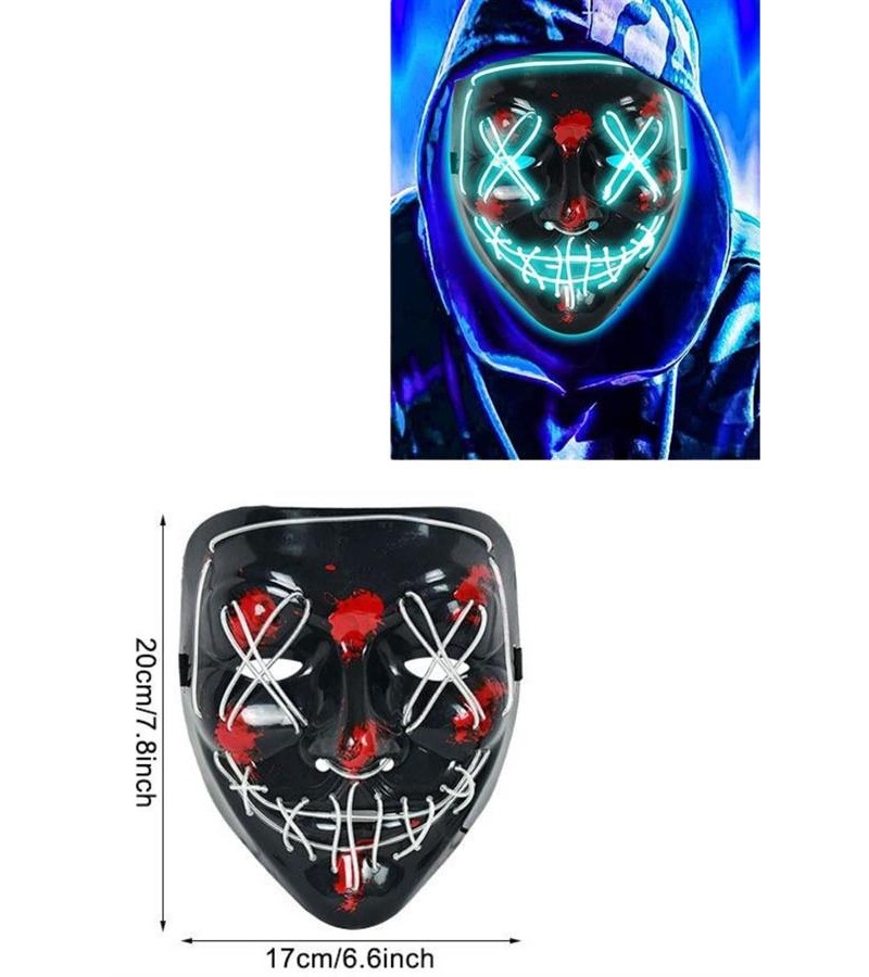 Işıklı Led Maske Parti Eğlence Maskesi Hallowen Neon Maske