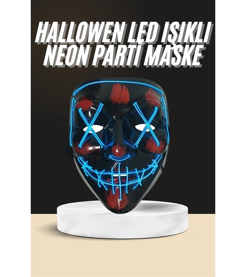 Işıklı Led Maske Parti Eğlence Maskesi Hallowen Neon Maske