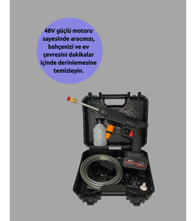TEK BATARYALI 48V Şarjlı Basınçlı Yıkama Makinesi