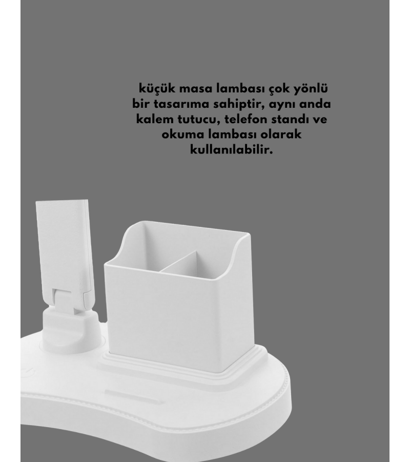 Ayarlanabilir Açıya Sahip Masa Lambası | Kademeli Işık Seviyesi, Modern Ve Kompakt Tasarım