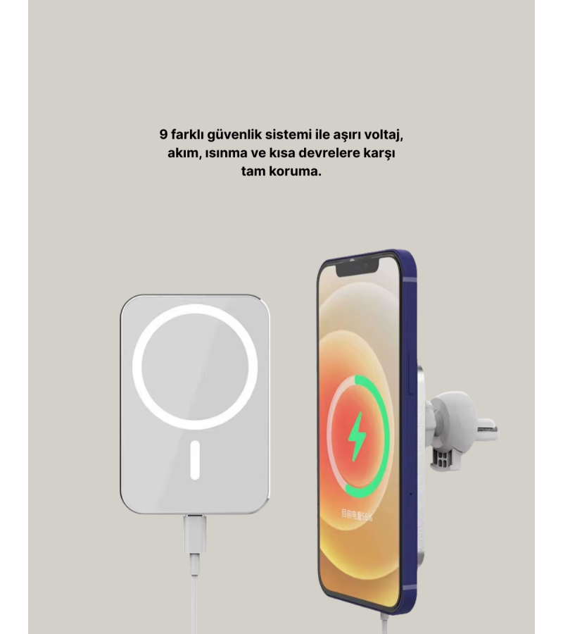 15w Araç Telefon Tutucu Kablosuz Hızlı Şarj Özellikli