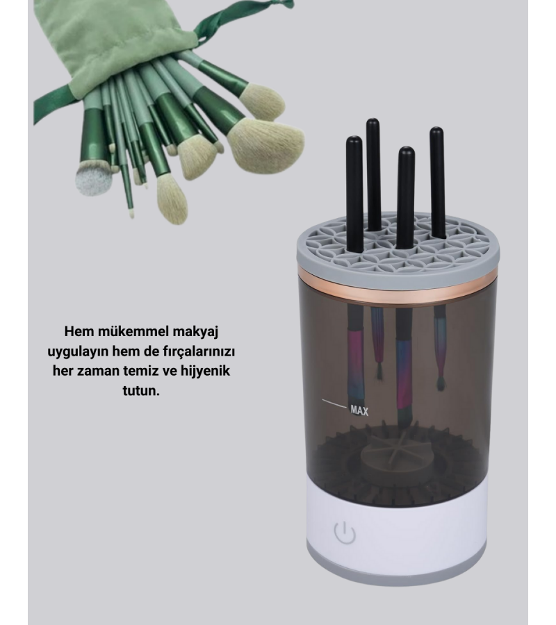 13’lü Makyaj Fırçası Fırça Temizleyici İkili Set