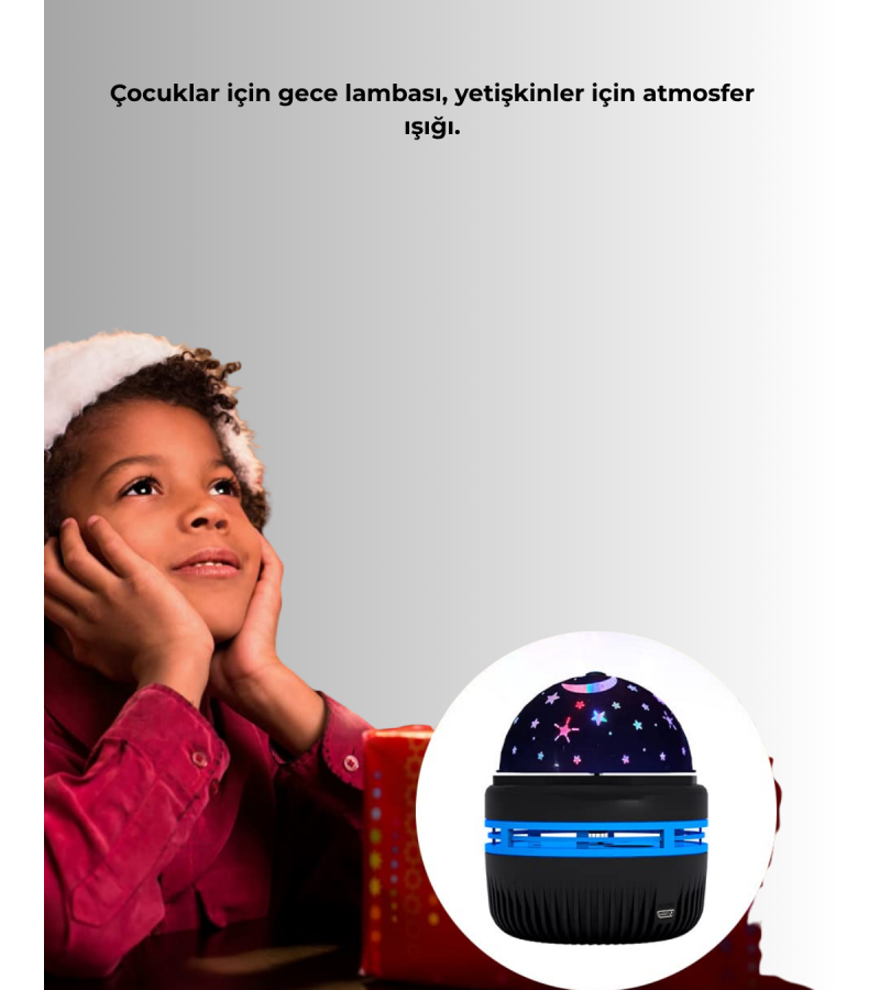 Galaxy Projektörlü Gece Lambası