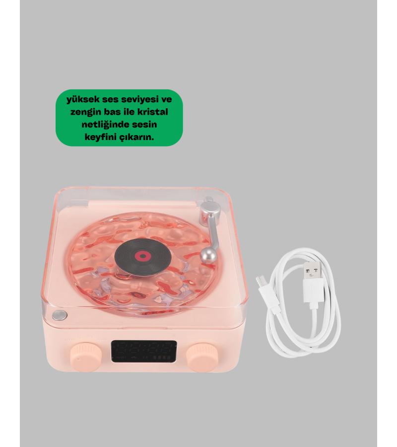Retro Bluetooth Hoparlör Pembe Retro Bluetooth Hoparlör Pembe