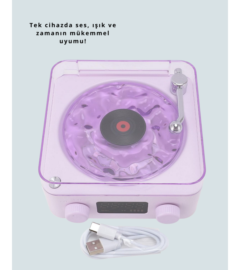 Retro Bluetooth Hoparlör Mor
