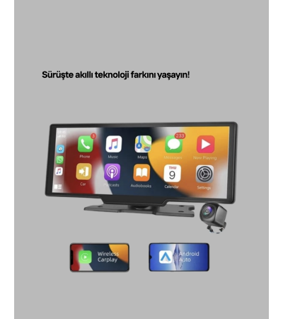 Honda Civic, Jazz, HR-V, CR-V, Nissan Qashqai, Micra, Juke,Uyumlu Kablosuz CarPlay & Android Auto Multimedya – Geri Görüş Kameralı