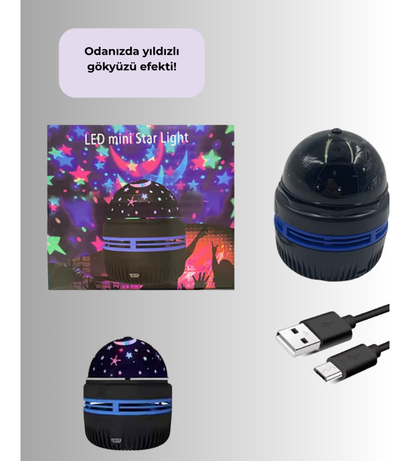 Galaxy Projektörlü Gece Lambası