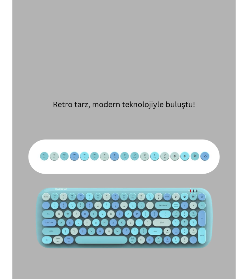 Kablosuz Klavye Mouse Seti Mavi
