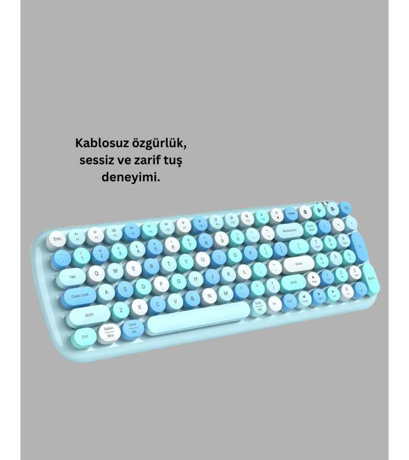 Kablosuz Klavye Mouse Seti Mavi