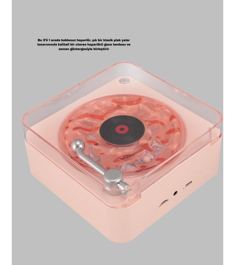 Retro Bluetooth Hoparlör Pembe Retro Bluetooth Hoparlör Pembe