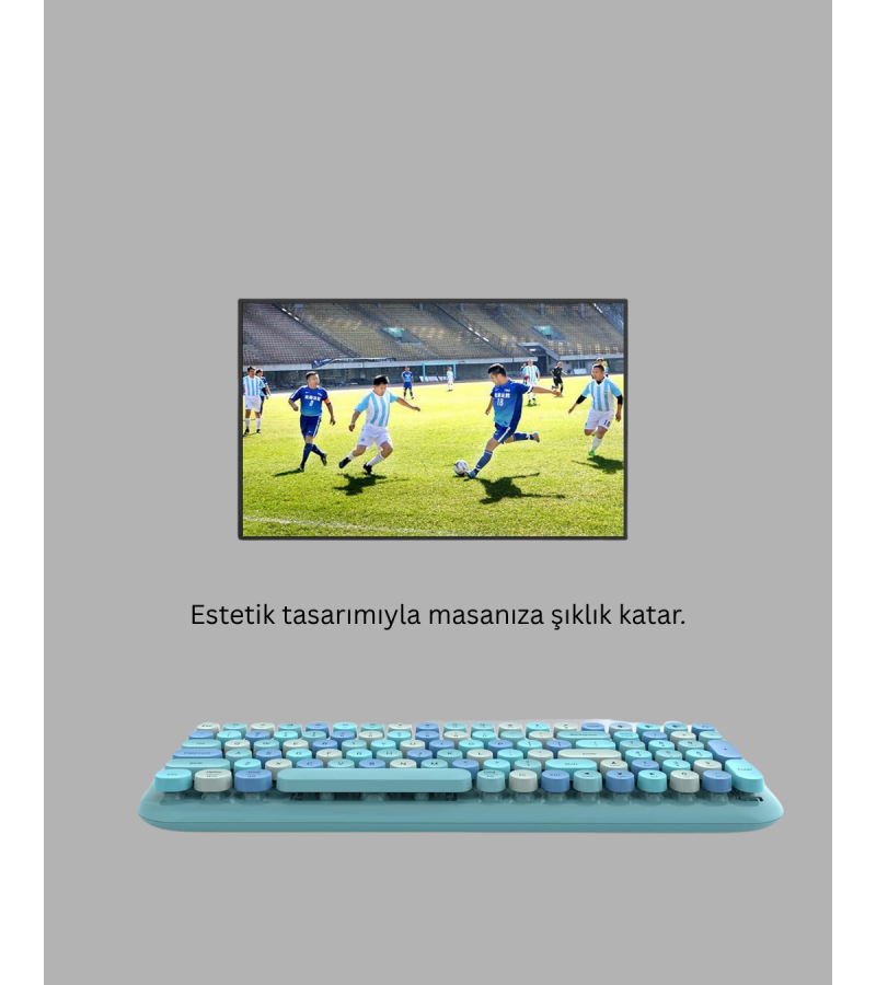 Kablosuz Klavye Mouse Seti Mavi