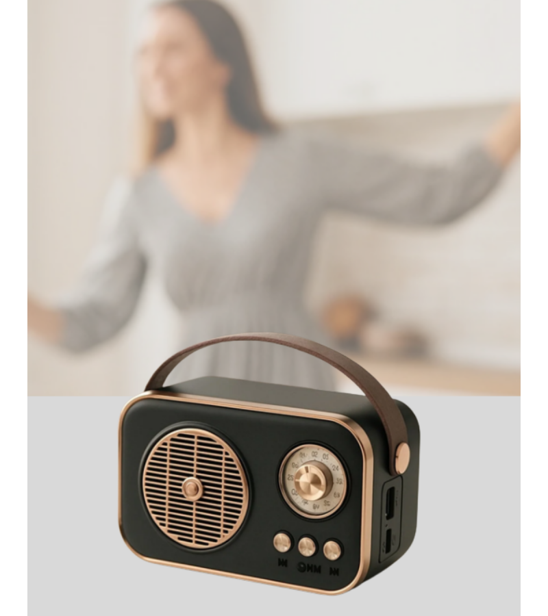 Vintage Bluetooth Radyo – Tf Kart Ve Fm Destekli Taşınabilir Nostaljik Model