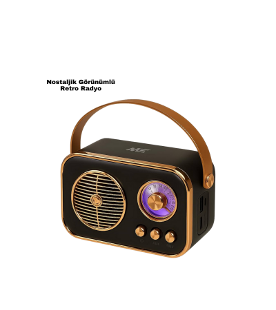 Vintage Bluetooth Radyo – TF Kart ve FM Destekli Taşınabilir Nostaljik Model
