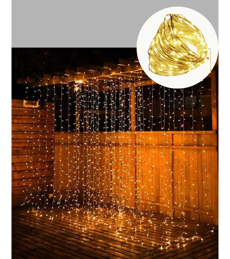 3x3 LED Işık Perdesi Şelale Model İç Dış Mekân Dekorasyonu