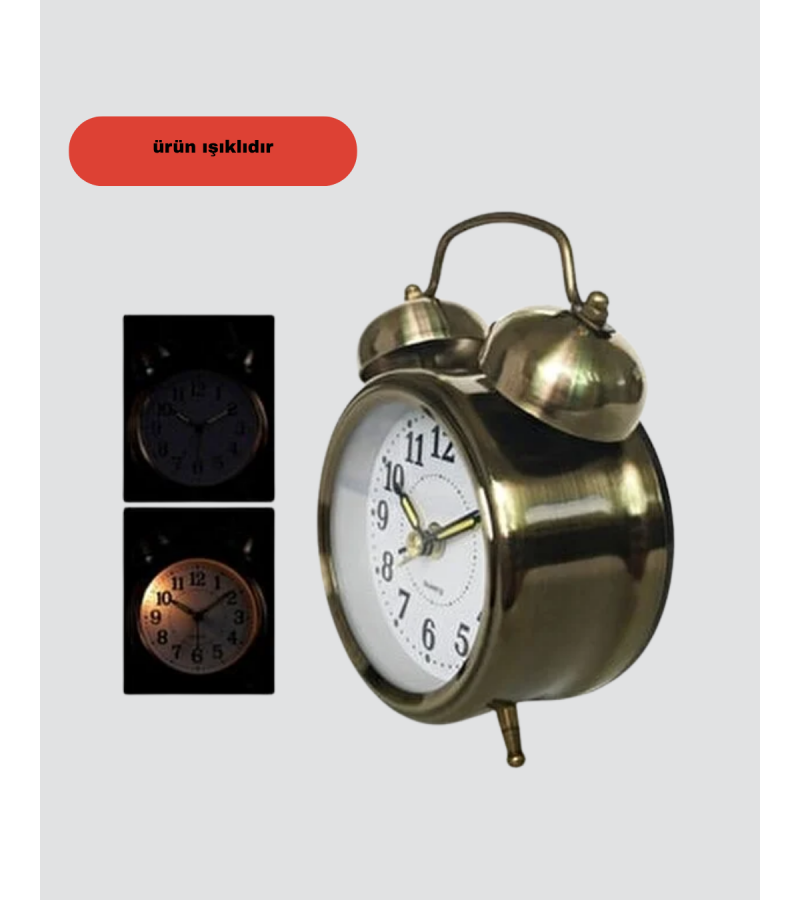 Bronz Metal Masa Saati