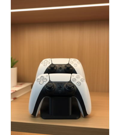 Dekoratif Siyah İkili Gamepad Standı 7x18 cm