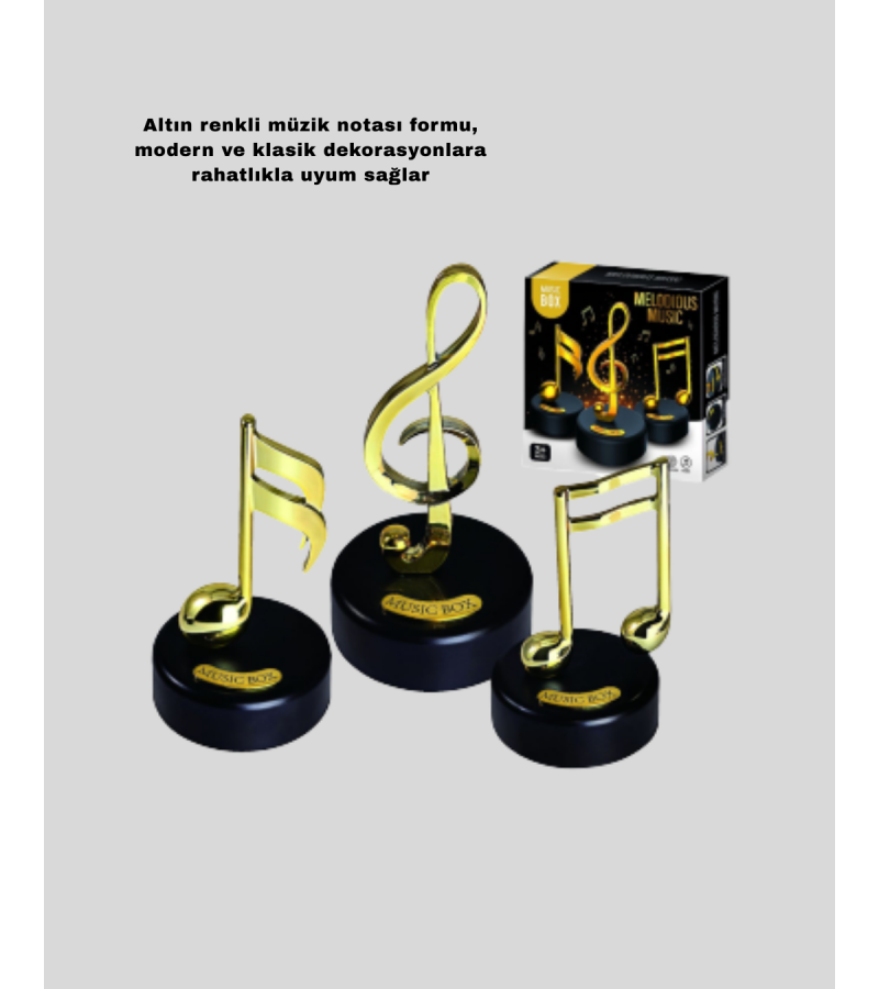 Altın Nota Figürlü Müzik Kutusu Altın Nota Figürlü Müzik Kutusu