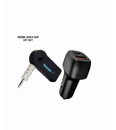 Araç İçi Bluetooth Müzik Kiti + Type-C PD Araç Şarjı Seti
