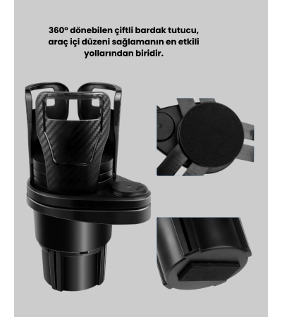 Bardak Tutucu ve Manyetik LED Ambiyans Işığı 2’li Set