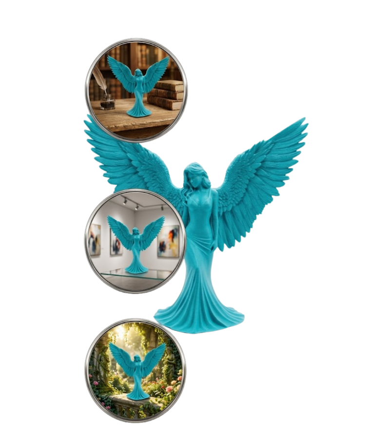 3D MELEK İNSAN TURKUAZ